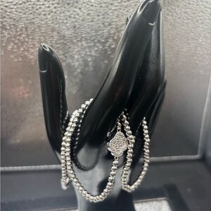 Silver 3 Stretchy Beaded Bracelet ❤️